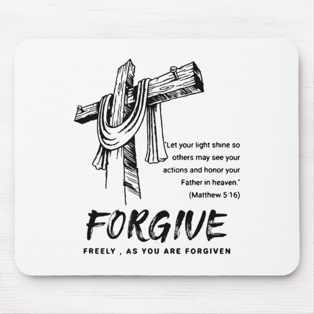 Tapis De Souris Forgive Cross Christian Faith Tee  (Devant)