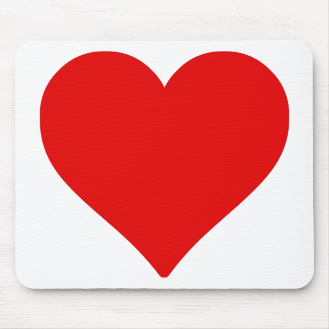 Tapis De Souris Forme de cœur rouge amour classique minimalisme (Devant)