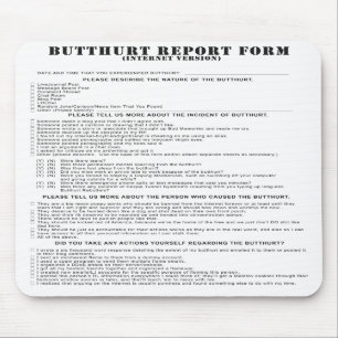 Tapis De Souris Forme de rapport de Butthurt d'Internet Mousepad