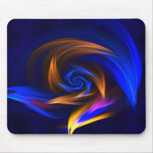 Tapis De Souris Forme de tourbillon Abstrait Bleu orange