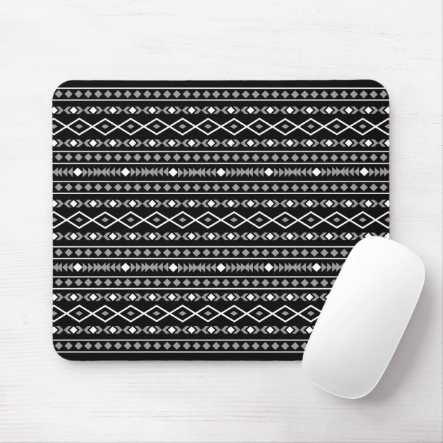 Tapis De Souris Formes Aztec Motif gris noir (Avec souris)