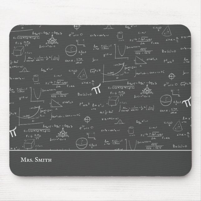 Tapis De Souris Formes d'enseignant en mathématiques Algebra Offic (Devant)