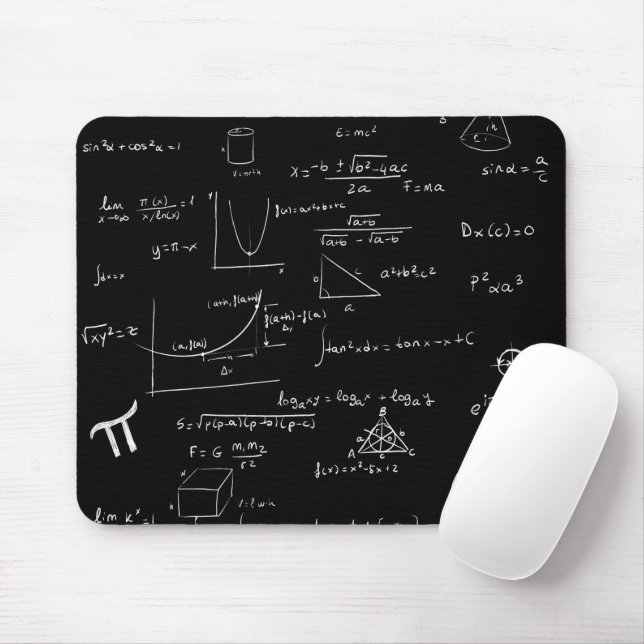 Tapis De Souris Formules et équations mathématiques blanches gris  (Avec souris)