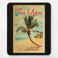 Fort Myers Florida Palm Tree Beach Vintage voyage