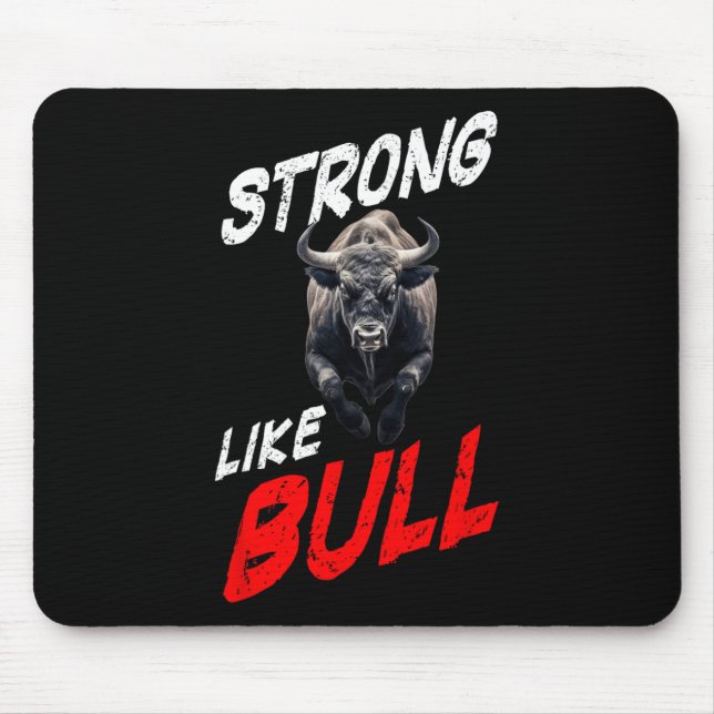 Tapis De Souris Forte Comme Taureau Powerlifter Bodybuilding Gym (Devant)