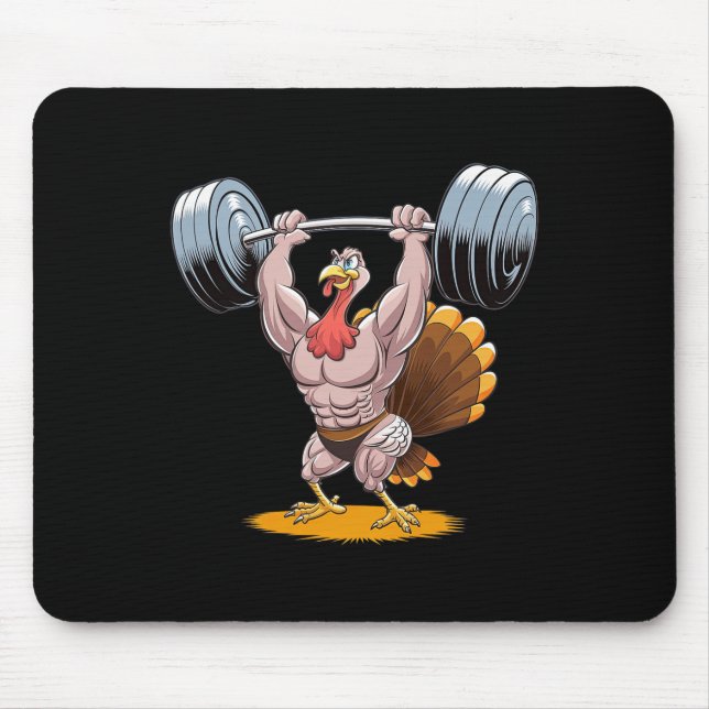 Tapis De Souris Forte Turquie Bodybuilding Thanksgiving Weightlift (Devant)