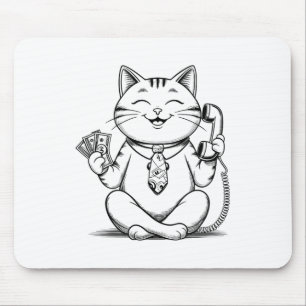 Tapis De Souris Fortune Kitty Mème Graphic Kawaii Maneki Neko Doll
