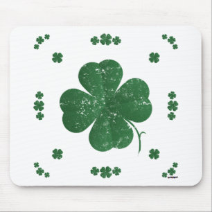 Tapis De Souris Four Leaf Clovers - style vintage