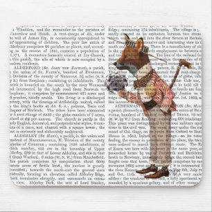 Tapis De Souris Fox dans le chapeau en paille