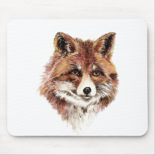 Tapis De Souris Fox rouge mignon, nature d'aquarelle, faune