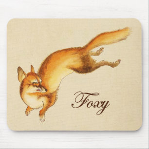 Tapis De Souris "Foxy" - Dessin japonais Vintage d'un renard