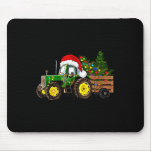 Tapis De Souris Foyers de Noël Tracteur Arbre Lumières Santa Hat N