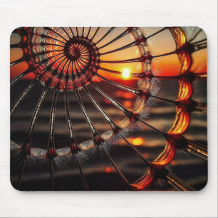 Tapis De Souris Fractage de la spirale avant le coucher du soleil