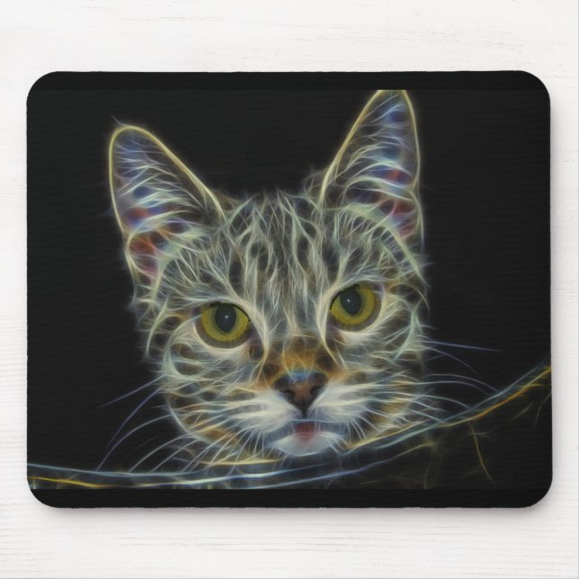 Tapis De Souris fractal-681584 CAT FLAMES NUMÉRIQUES ART ARRIÈRE - (Devant)