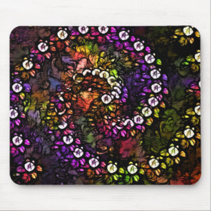 Tapis De Souris fractal violet floral psychédélique arc-en-ciel sp