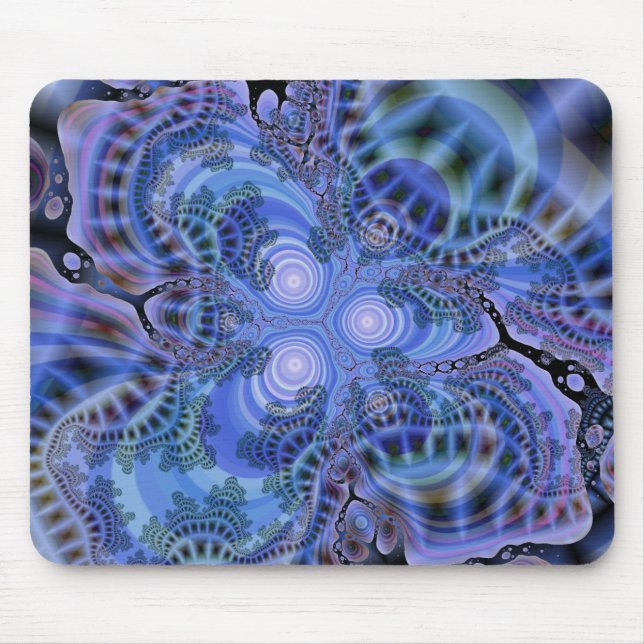 Tapis De Souris "Fractale Mousepad des bleus" (Devant)