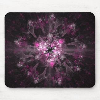 Tapis De Souris Fractale noire et rose