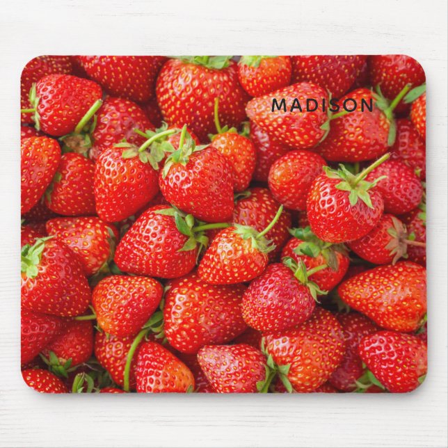 Tapis De Souris Fraises de nom personnalisé (Devant)