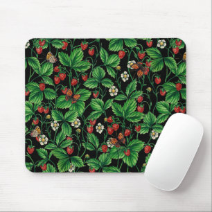 Tapis De Souris Fraises sauvages sur le noir