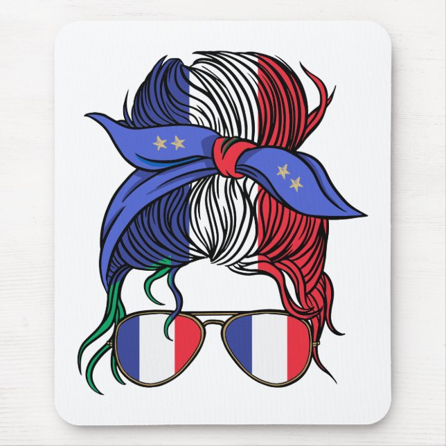 Tapis De Souris France pimentée avec le drapeau français (Devant)