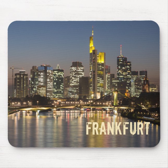 Tapis De Souris Francfort Skyline Allemagne Souvenir Vintage cadea (Devant)