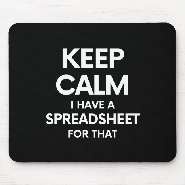 Tapis De Souris Freak in the Sheets - Tableaux Microsoft Excel (Devant)