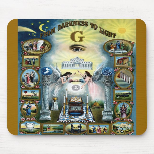 Tapis De Souris Freemasoney artisanal Hazen maçonnique (Devant)