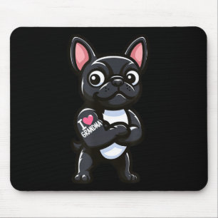 Tapis De Souris French Bulldog I Love Grand-mère Funny Chien Tatto
