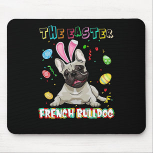 Tapis De Souris Frenchie Gift Pâques le lapin de Bulldog Françai