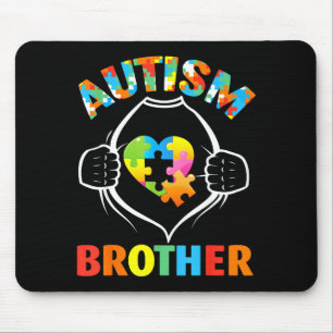 Tapis De Souris Frère autiste Super-héros Puzzle Cœur Sensibilisat