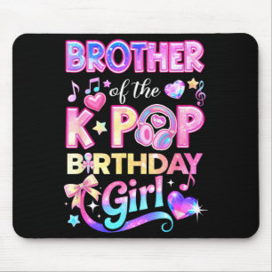 Tapis De Souris Frère des filles d'anniversaire de la musique coré