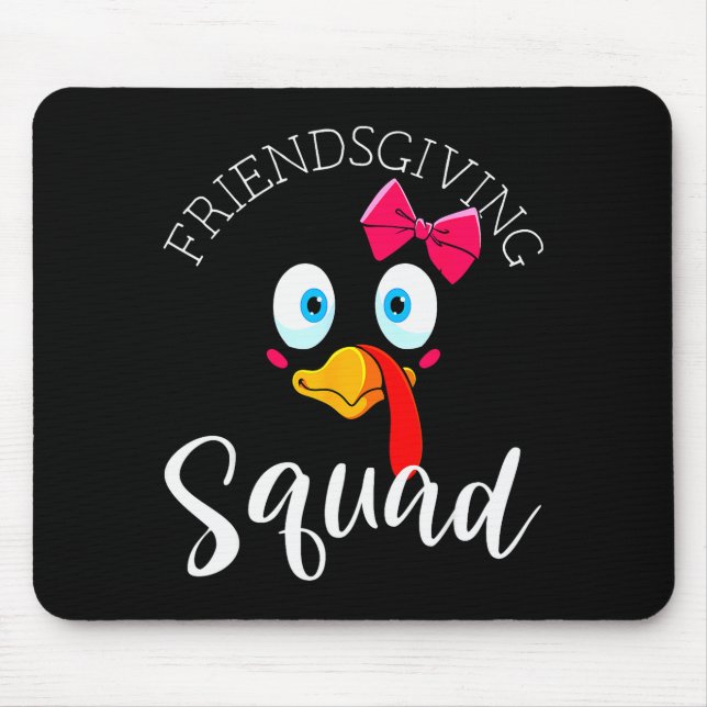 Tapis De Souris Friendsgiving Squad Happy Thanksgiving Turkey Day  (Devant)