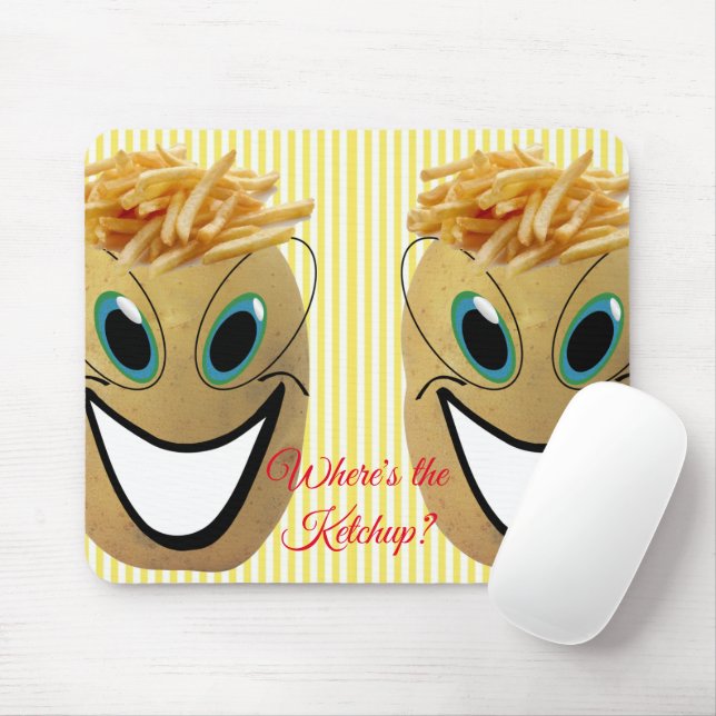 Tapis De Souris Fries de pommes de terre, Ketchup ? Tapis de souri (Avec souris)