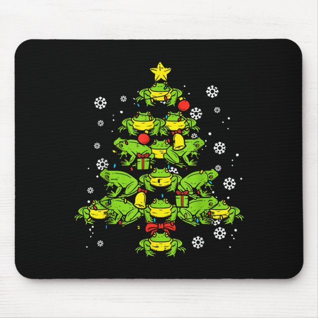 Tapis De Souris Frogs Christmas Tree Animal Xmas Women Men Kids  (Devant)