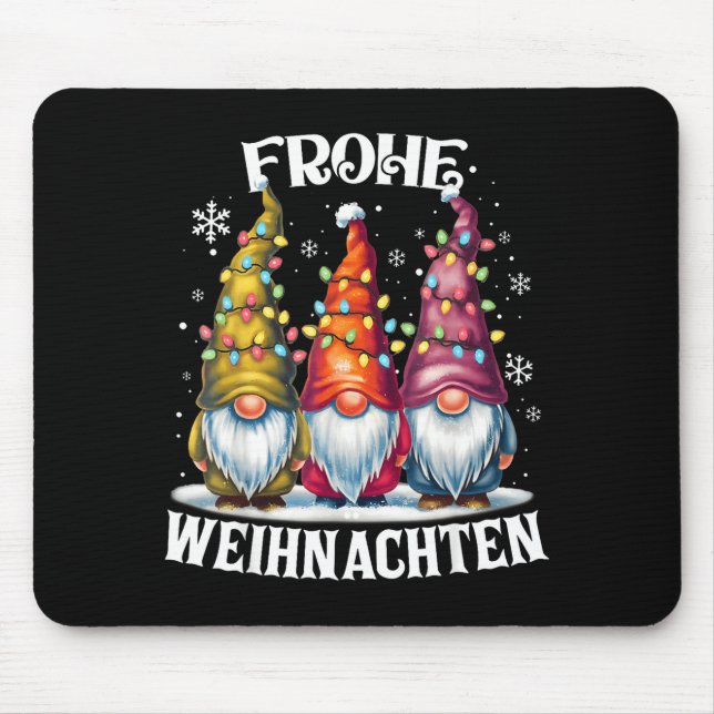 Tapis De Souris Frohe Weihnachten German Gnome Christmas Decoratio (Devant)