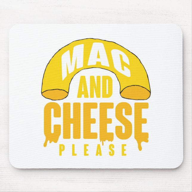 Tapis De Souris Fromage Macaroni jaune pour enfants Mac et fromage (Devant)