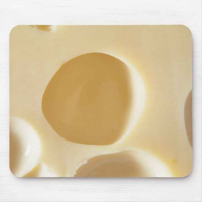TAPIS DE SOURIS FROMAGE SUISSE SURFACE TEXTURE CRÈME CERCLES TROUS (Devant)