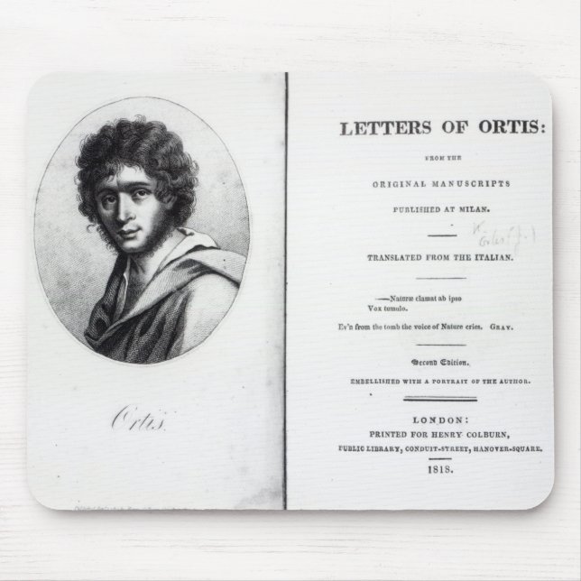 Tapis De Souris Frontispice 'aux lettres d'Ortis (Devant)