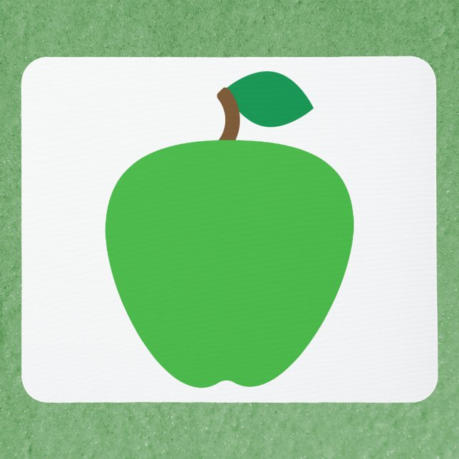 Tapis De Souris Fruit vert pomme (A mouse pad with a green apple.)