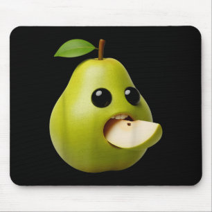 Tapis De Souris Fruits de niche drôle poire mème brainrot surréali