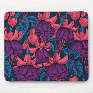 Tapis De Souris Fuchsia en bleu et violet