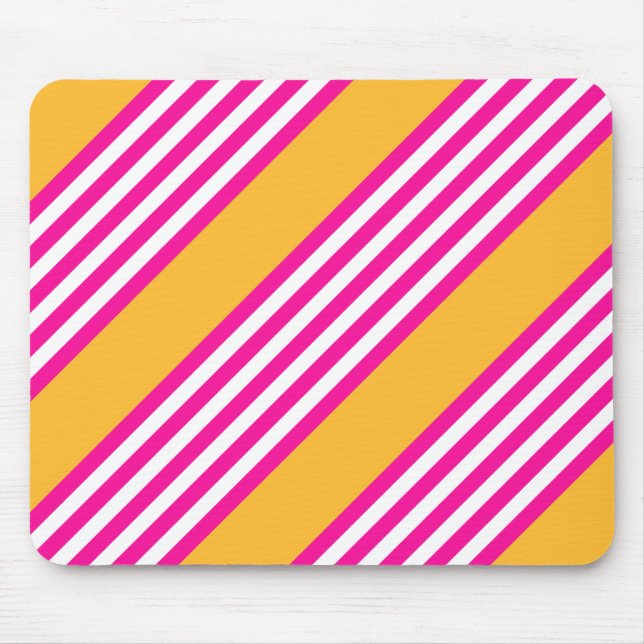 Tapis De Souris Fuchsia et jaune cinq bandes motif (Devant)