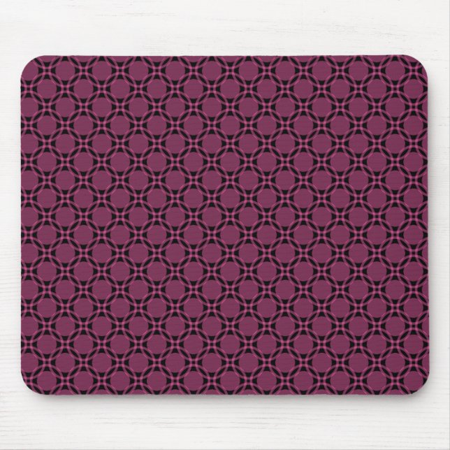 Tapis De Souris Fuchsia Funky Circles Mousepad (Devant)
