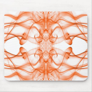 Tapis De Souris Fumée orange symétrique minimaliste blanc