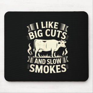 Tapis De Souris Fumeur de barbecue j'aime les grosses coupes et le