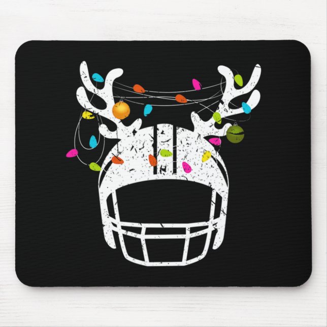 Tapis De Souris Fun Casque Fun Noël Lumières Football (Devant)