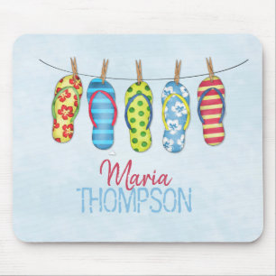 Tapis De Souris Fun Coloré Mignonne Tropical Flip Flops