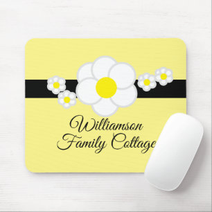 Tapis De Souris Fun Daisy Black Stripe Jaune Script
