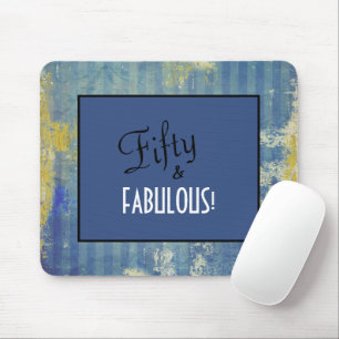 Tapis De Souris Fun Denim Blue Motif Cinquante et FABULEUX! Annive