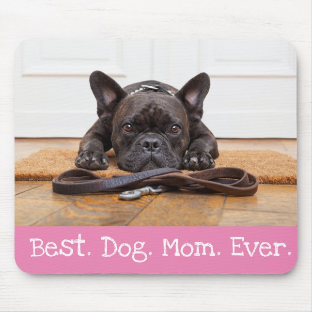 Tapis De Souris Fun Dog Photo Personnalisée Meilleur Chien Maman J (Devant)